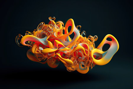 a colorful liquid with ringsの素材