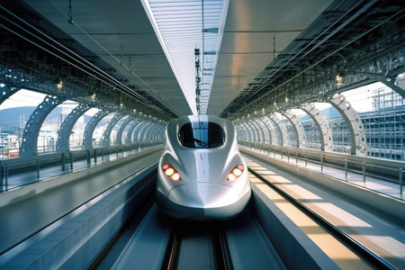 a train on a trackの素材