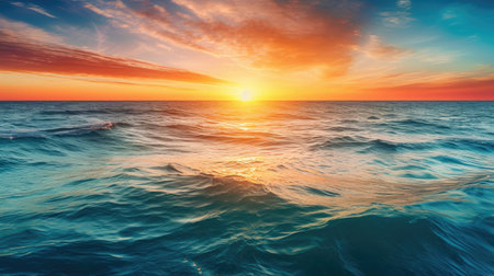 a sunset over the oceanの素材