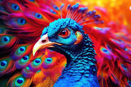 a close up of a peacockの素材