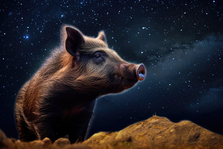 a close up of a pigの素材
