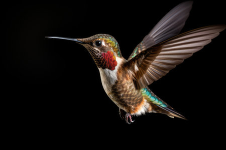 a hummingbird flying in the airの素材