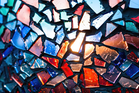 a close up of broken glassの素材