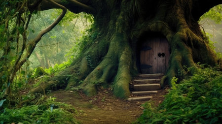 a door in a treeの素材