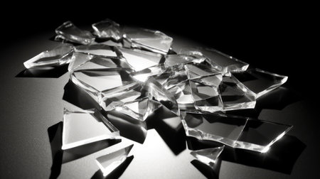 a pile of broken glassの素材