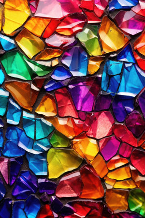 a colorful mosaic of broken glassの素材