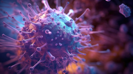 a close up of a virusの素材