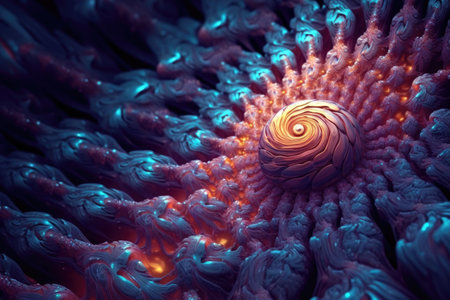 a spiral shaped object with a gold centerの素材