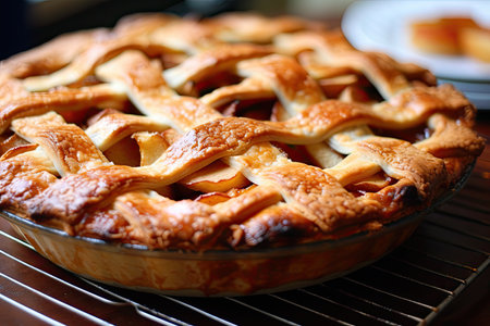 a pie on a cooling rackの素材