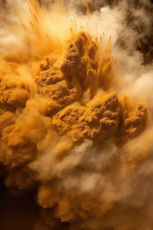 a cloud of dust and smokeの素材