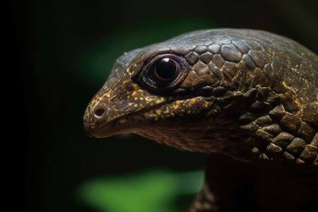 a close up of a lizard's faceの素材