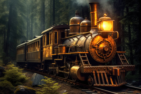 a train on the tracksの素材