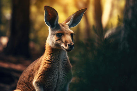 a kangaroo with large earsの素材