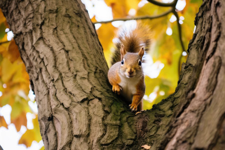 a squirrel on a treeの素材