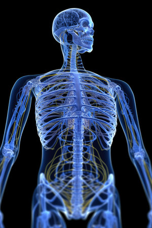 a skeleton with many veinsの素材