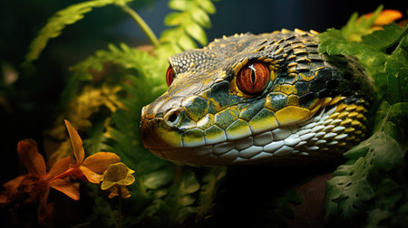 a close up of a snakeの素材
