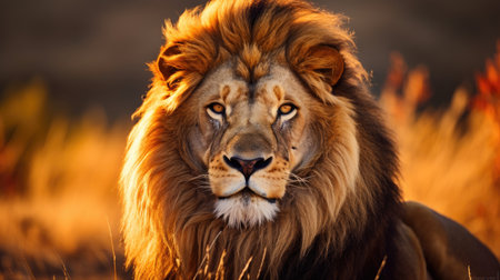 a lion with a maneの素材
