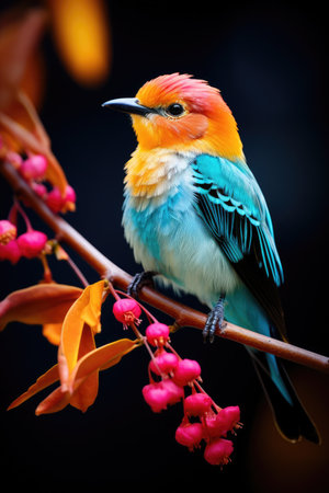 a bird on a branchの素材