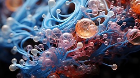 bubbles on a blue objectの素材