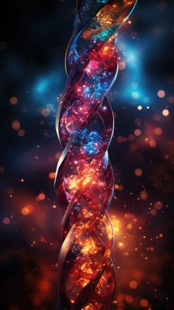 a dna structure with lightsの素材