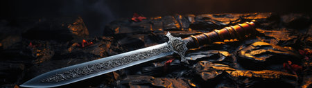 a sword on a rockの素材