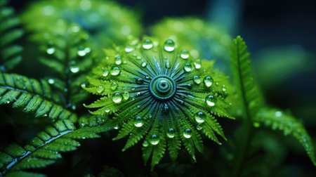 a close up of a plant with water droplets on itの素材