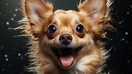 a close up of a dogの素材