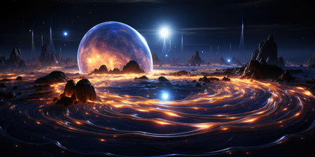 a planet in the skyの素材