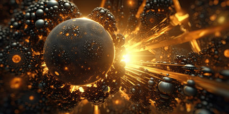 3D illustration of abstract technology concept background ready for banner or posterの素材