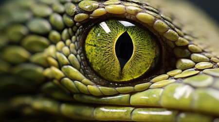 a close up of a reptile's eyeの素材