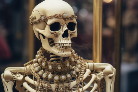 a skeleton wearing a necklaceの素材