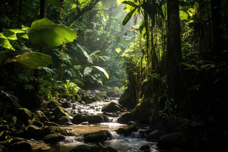 a stream in a forestの素材