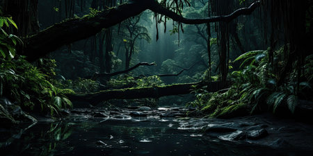 a stream in a forestの素材