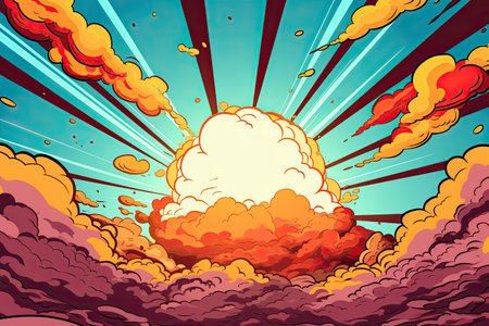 a cartoon of a explosionの素材