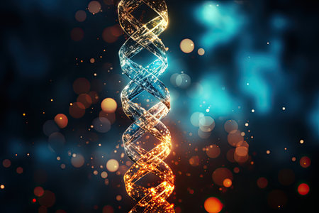 a dna strand with lightsの素材