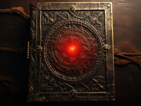 a book with a red lightの素材