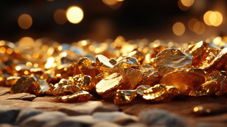 a pile of gold nuggetsの素材