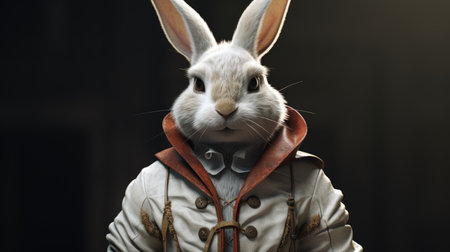 a rabbit wearing a coatの素材