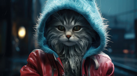 a cat wearing a hoodieの素材