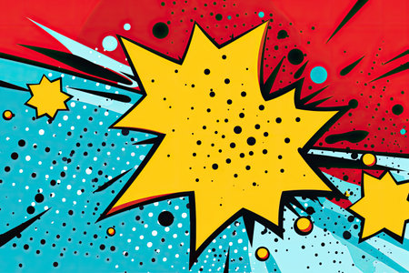 a yellow star with black dots on a blue backgroundの素材