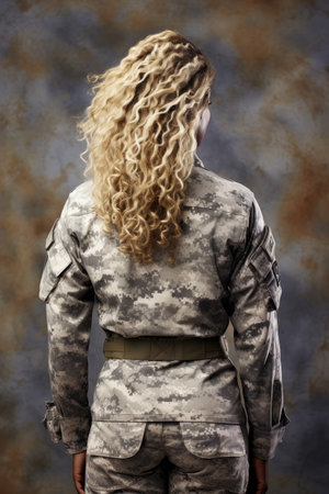 a woman in military uniformの素材