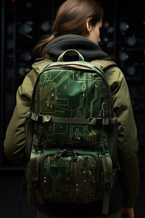 a person wearing a backpackの素材