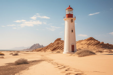 a lighthouse in the desertの素材