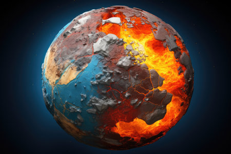 a planet with lava on itの素材