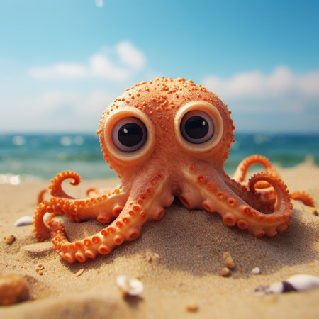 an octopus on a beachの素材