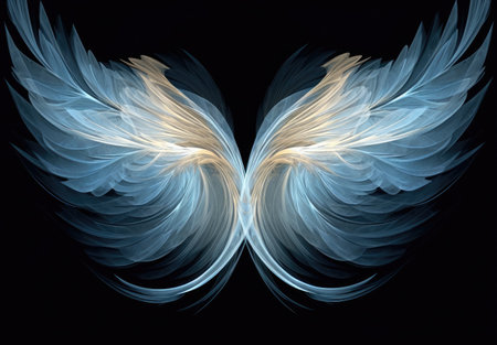 a white and blue wingsの素材