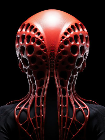 a person wearing a red maskの素材