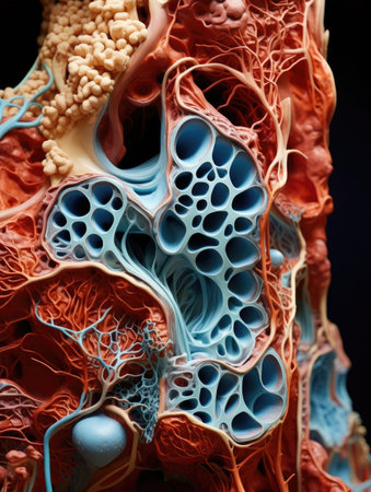a close up of a model of a human bodyの素材