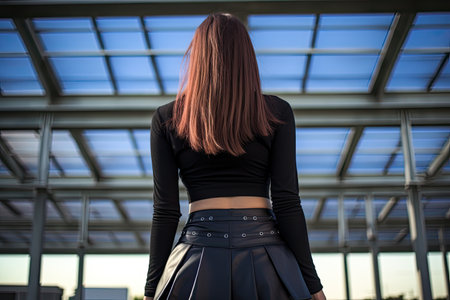 a woman in a black shirtの素材