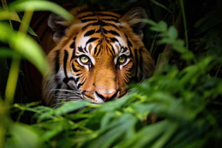 a tiger in the bushesの素材